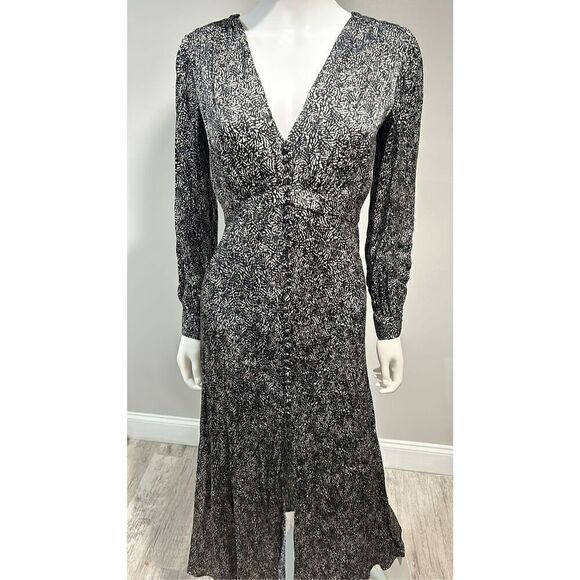 Pinko Black and White Print Midi Dress Size 4 - Picture 6 of 13